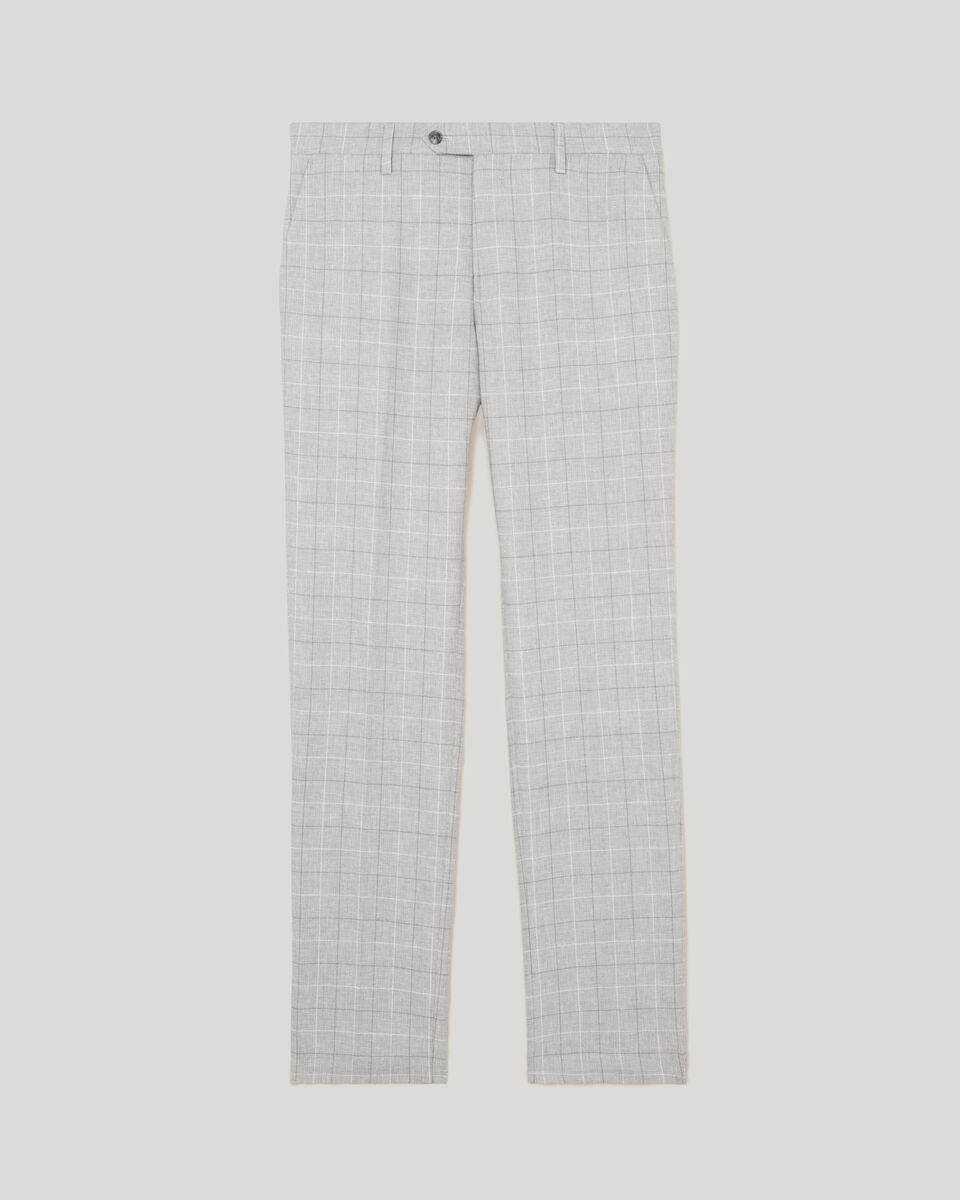 Windowpane Check Tailored Pant, Grey, hi-res